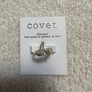 COVET Twisted Gold Tone With Stones Ring Size 5